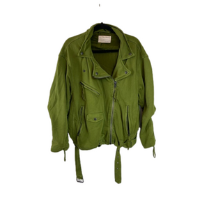 Free People Rebel Rebel Knit Moto Jacket Green Size small